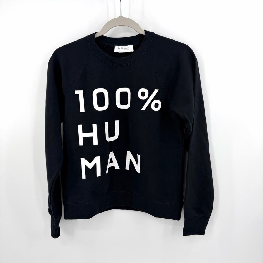 Everlane 100% Human Crewneck Sweatshirt black Size S NWOT - Picture 1 of 4